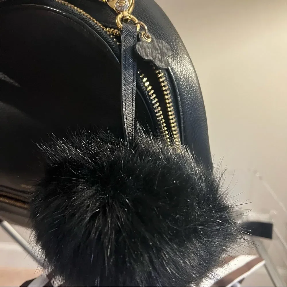 Henri Bendel Soho Backpack - Black - with Pom